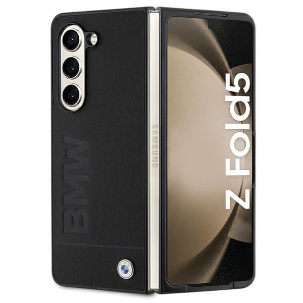 BMW Signature ovitek za Samsung Galaxy Z Fold 5 - črn, z dizajnom