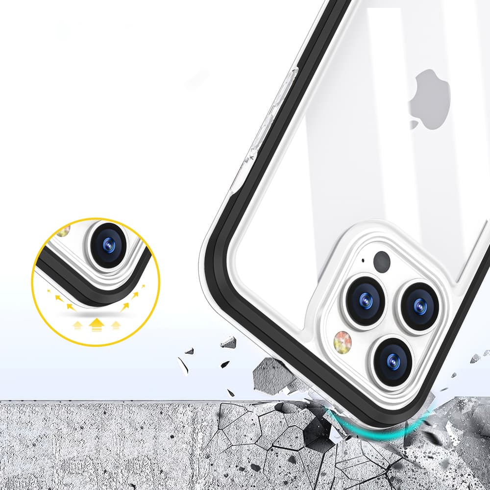 Hurtel Clear 3in1 ovitek za iPhone 13 Pro Max, črni okvir 6
