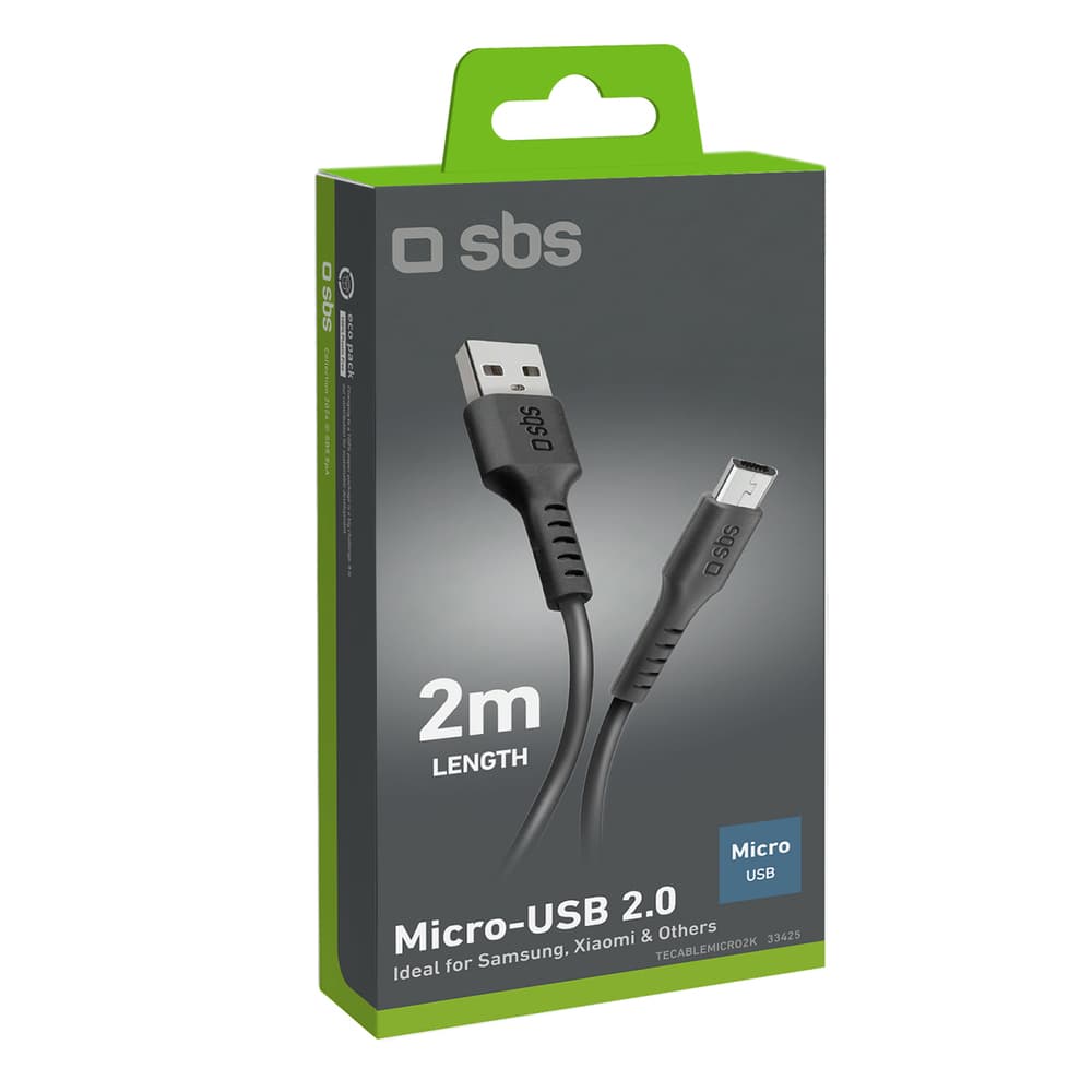SBS TECABLEMICRO2K USB-A na Micro-USB kabel, 2m, črn 3