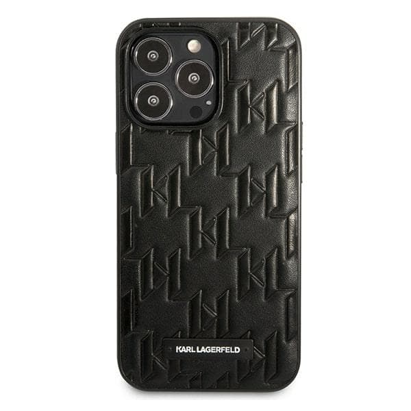 Ov. Karl Lagerfeld Monogram Plaque za iPhone 13/13 Pro - Črn 3