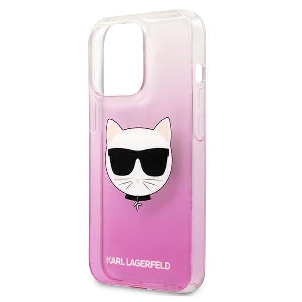 Ovitek Karl Lagerfeld Choupette Head za iPhone 13 Pro Max, roza 6