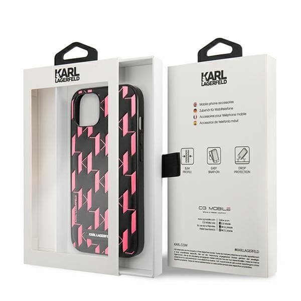 Karl Lagerfeld Monogram Plaque ovitek za iPhone 13 mini (5,4") - roza 8