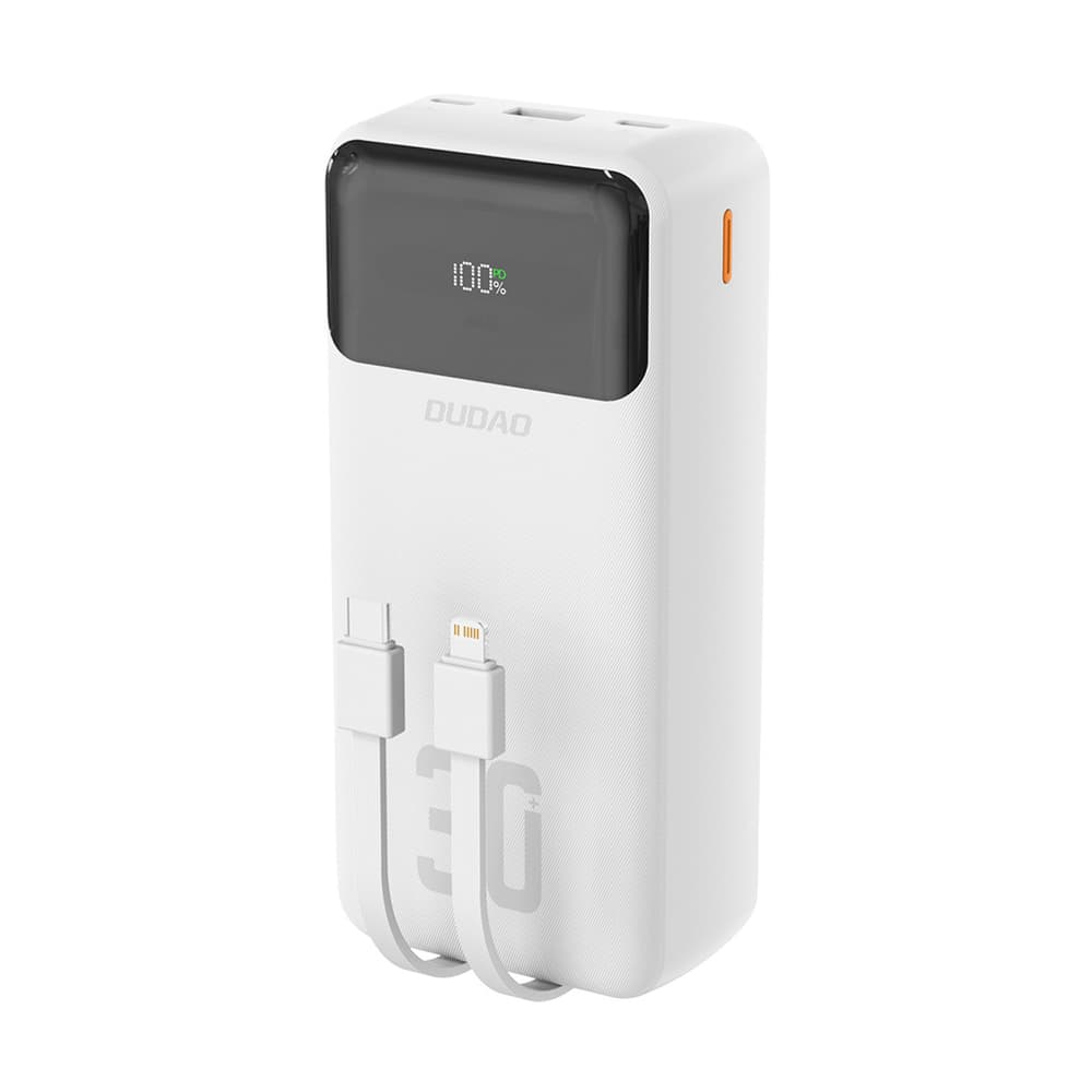 Dudao K15Max 30000mAh PD 22.5W Powerbank s USB-C in Lightning kablom