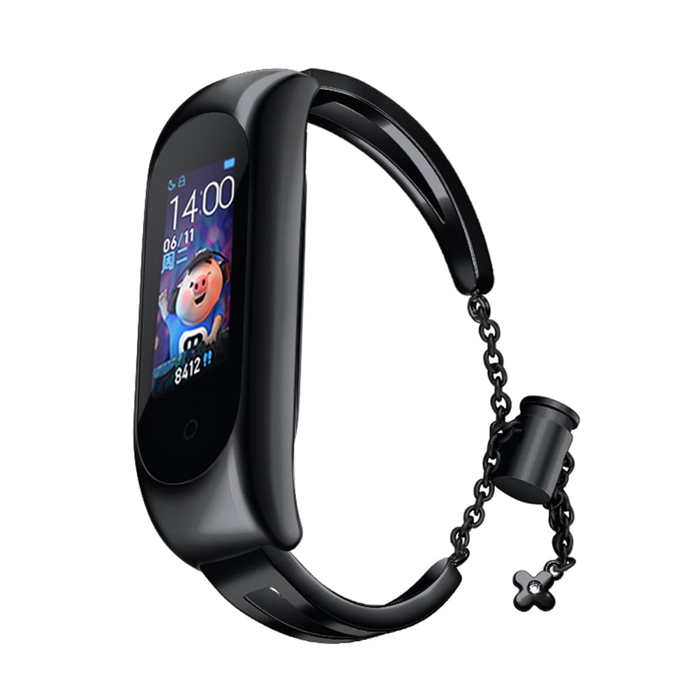 Kovinski pašček za Xiaomi Mi Band 3/4/5/6, črn