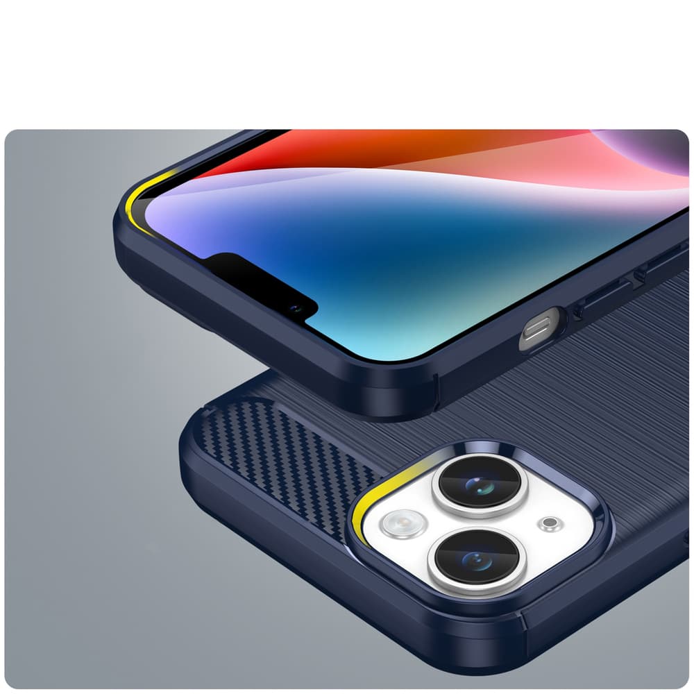 Hurtel Carbon ovitek za iPhone 14 - modra 6