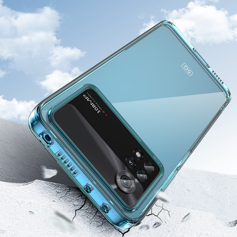Ovitek Outer Space Case za Xiaomi Poco X4 Pro 5G s fleksibilnim okvirjem, moder 8