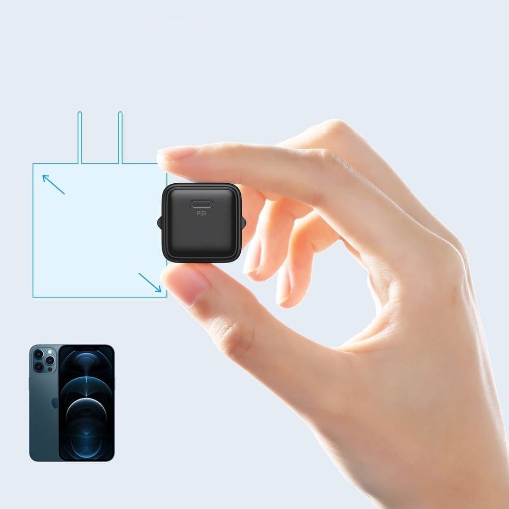 Joyroom USB-C PD 20W hitri polnilnik Quick Charge 3.0, črn 3