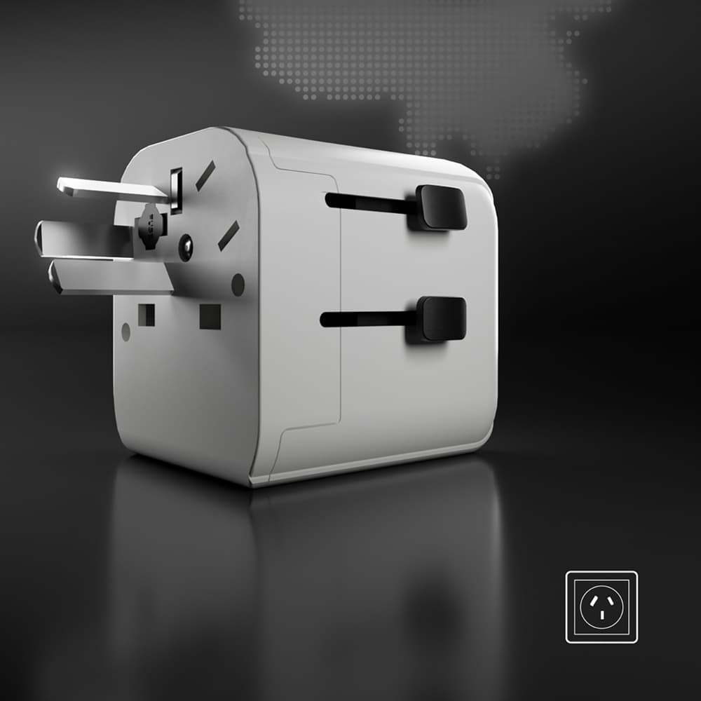 SBS univerzalni potovalni adapter EU 2xUSB-A (bel) 5