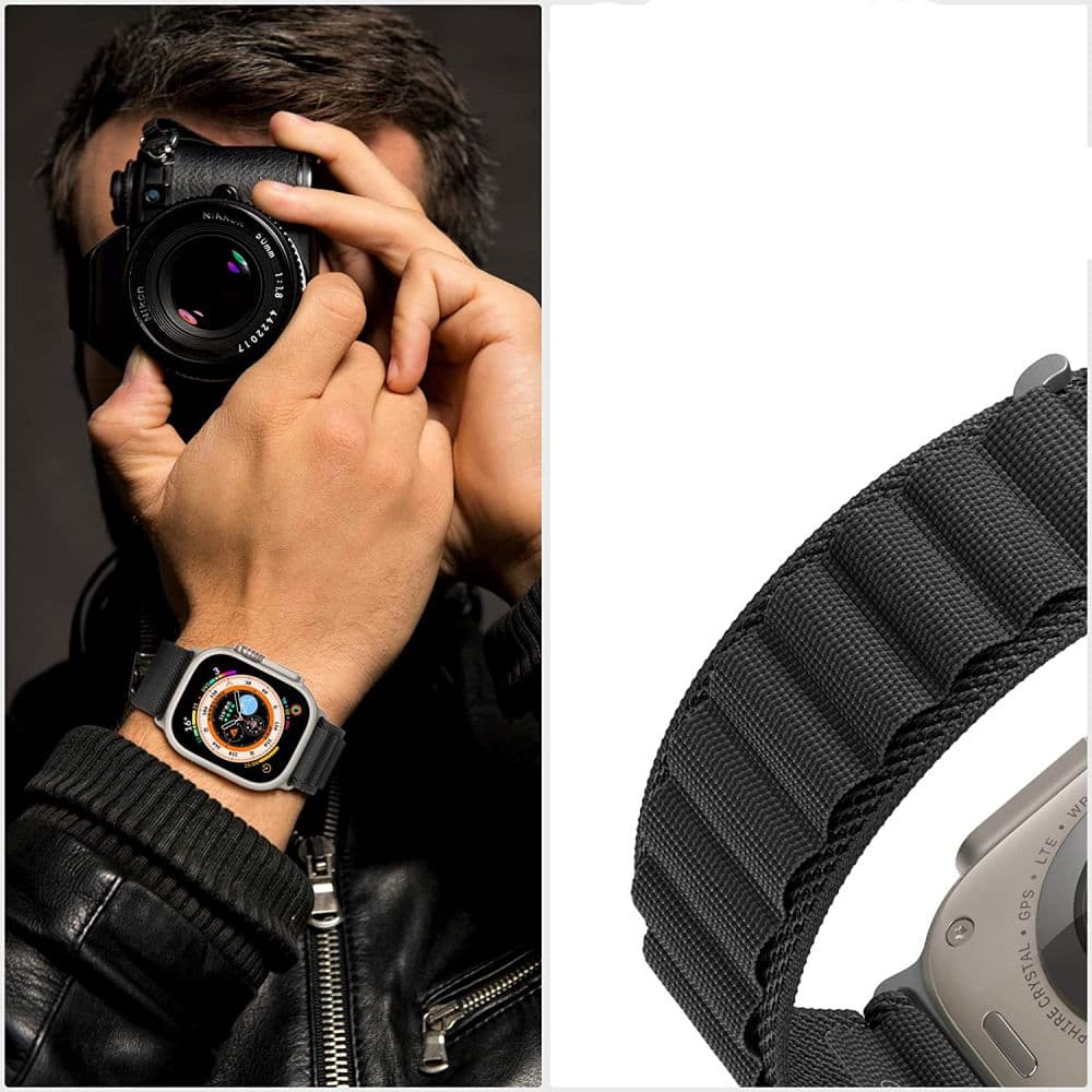 Tech-Protect Nylon Pro pašček za Apple Watch (42-49mm) - Črn 3