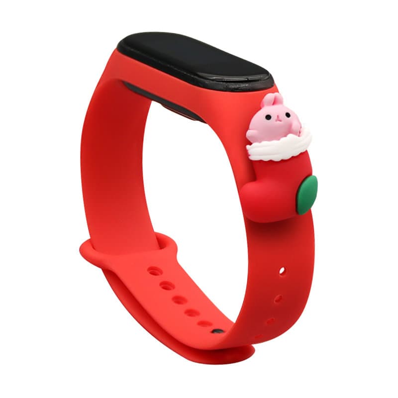 Hurtel božični pašček za Xiaomi Mi Band 3/4, rdeč, nogavička