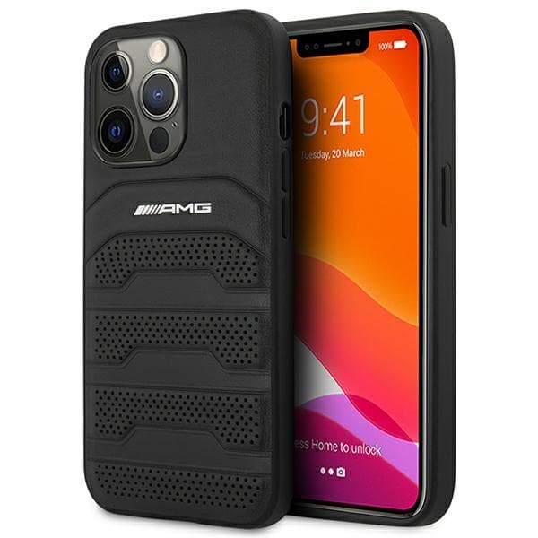 Mercedes-AMG ovitek za iPhone 14 Pro (6,1") - Usnjen, črte