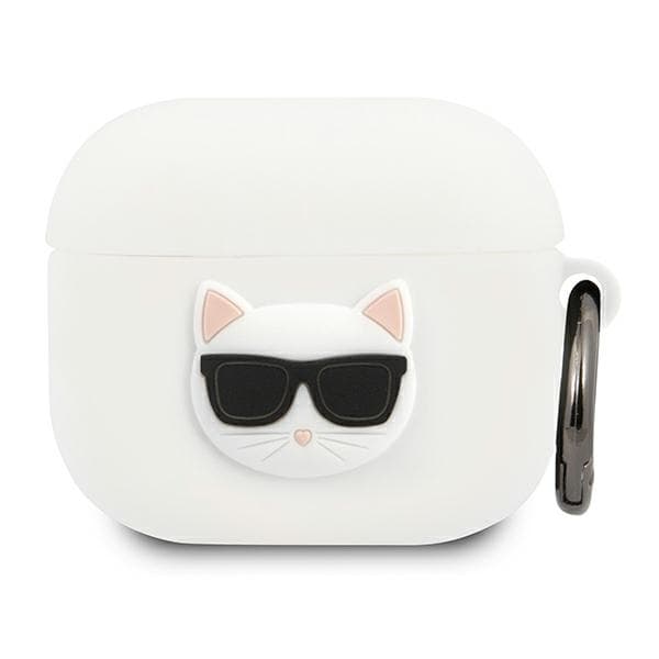 Silikonski ovitek Karl Lagerfeld Choupette za AirPods 3 - bela