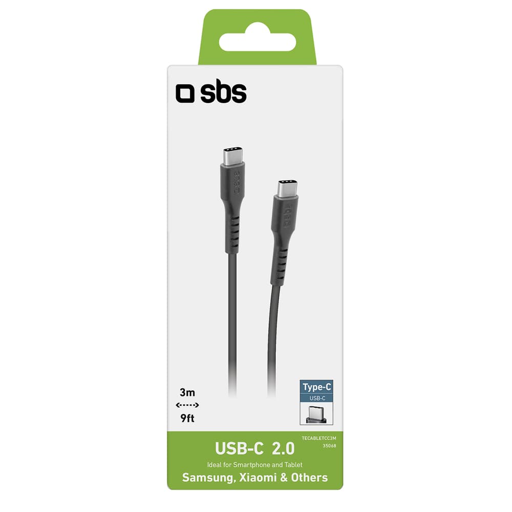 SBS TECABLETCC3M USB-C na USB-C kabel, 3m, črn 2