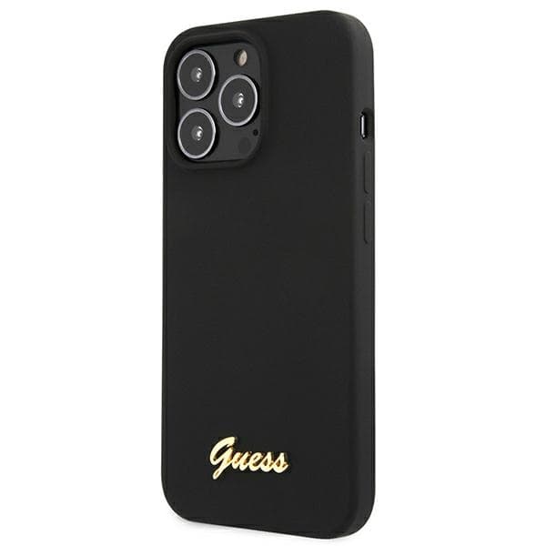 Ovitek Guess Silicone Script Gold Logo za iPhone 13 Pro Max 6.7" - črna 3