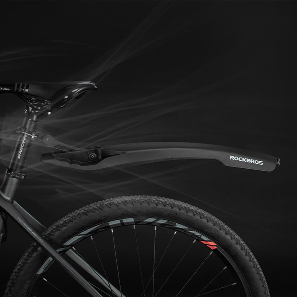 Kolesarski blatnik Rockbros DNB8001 z rdečo LED lučjo - črn 6