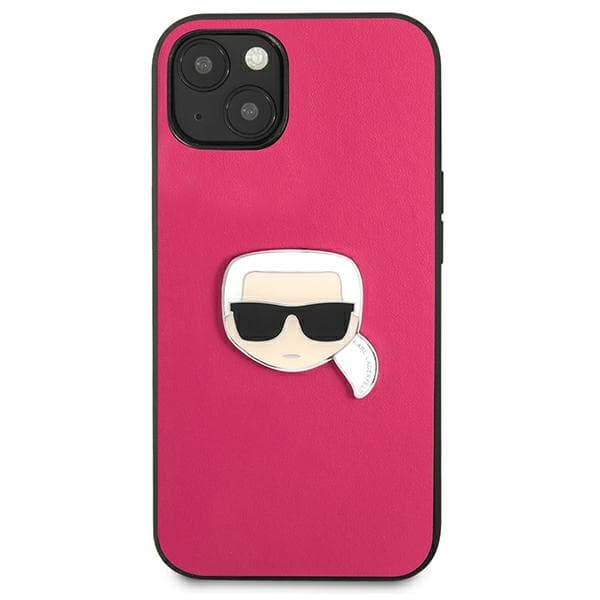 Ovitek Karl Lagerfeld Leather Ikonik za iPhone 13 mini, roza 3