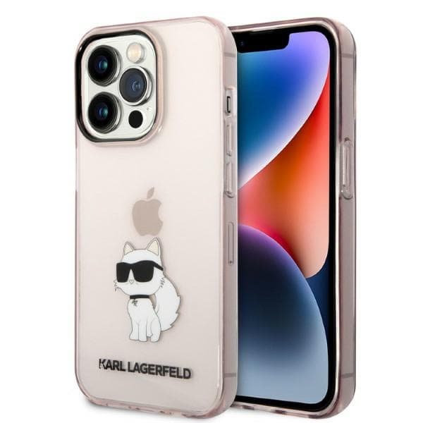 Karl Lagerfeld ovitek Choupette za iPhone 14 Pro, roza