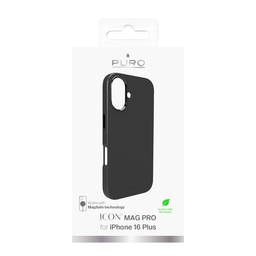 Puro Icon Mag Pro MagSafe silikonski ovitek za iPhone 16 Plus - Črna 2