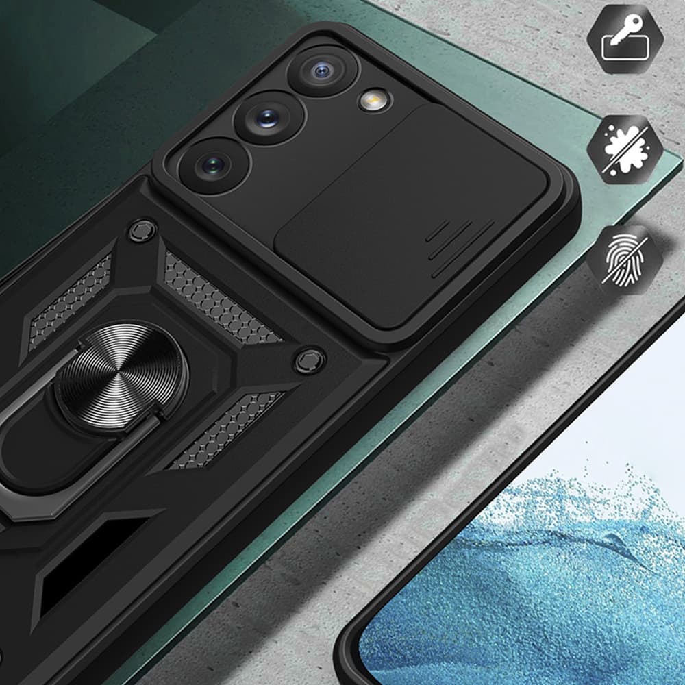 Hurtel Hybrid Armor Camshield etui za Samsung Galaxy S23+ (rdeč) 4