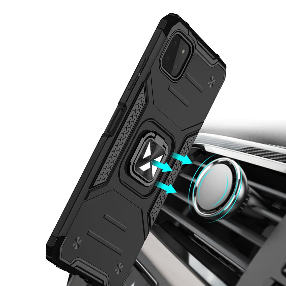 Wozinsky Ring Armor ovitek z obročem za Samsung Galaxy A22 4G, rdeč 6