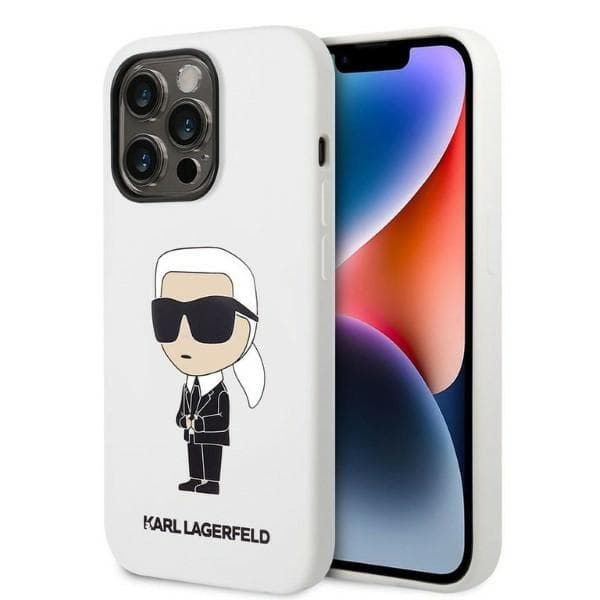 Karl Lagerfeld Silicone Ikonik ovitek za iPhone 14 Pro 6.1" - bel