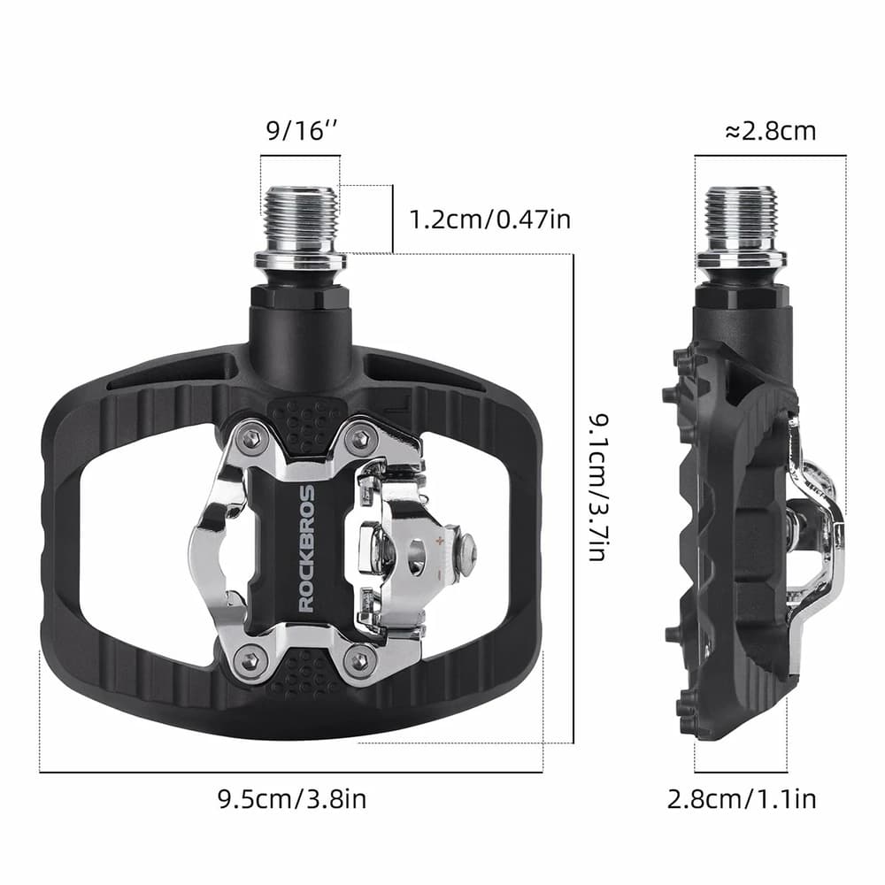 Rockbros PD303 Polu-lock pedala za kolo s platformo - črna 2