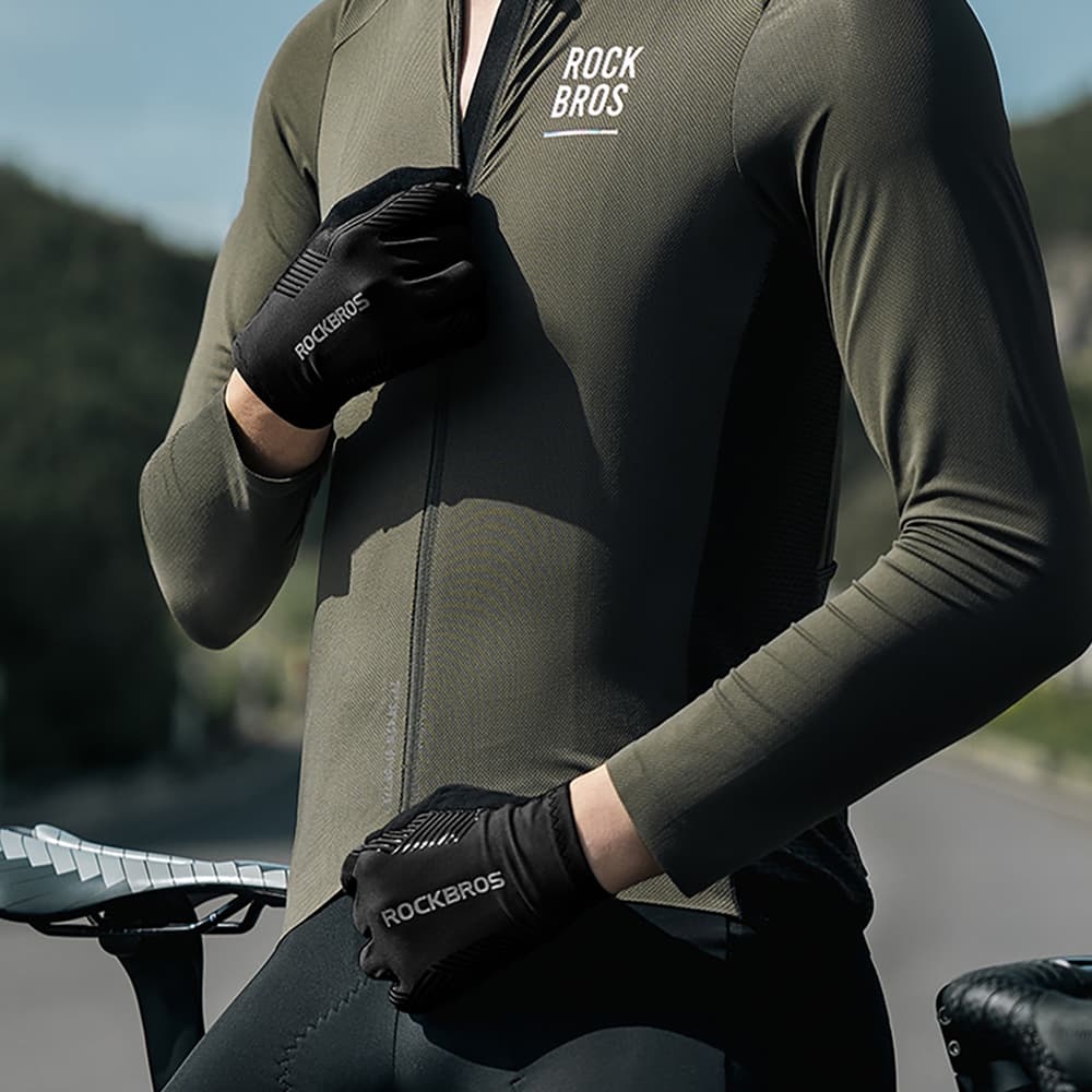 Rockbros kolesarske rokavice - polne, XL - črne 8