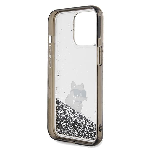 Karl Lagerfeld Liquid Glitter Choupette ovitek za iPhone 13 Pro Max - prozoren 7