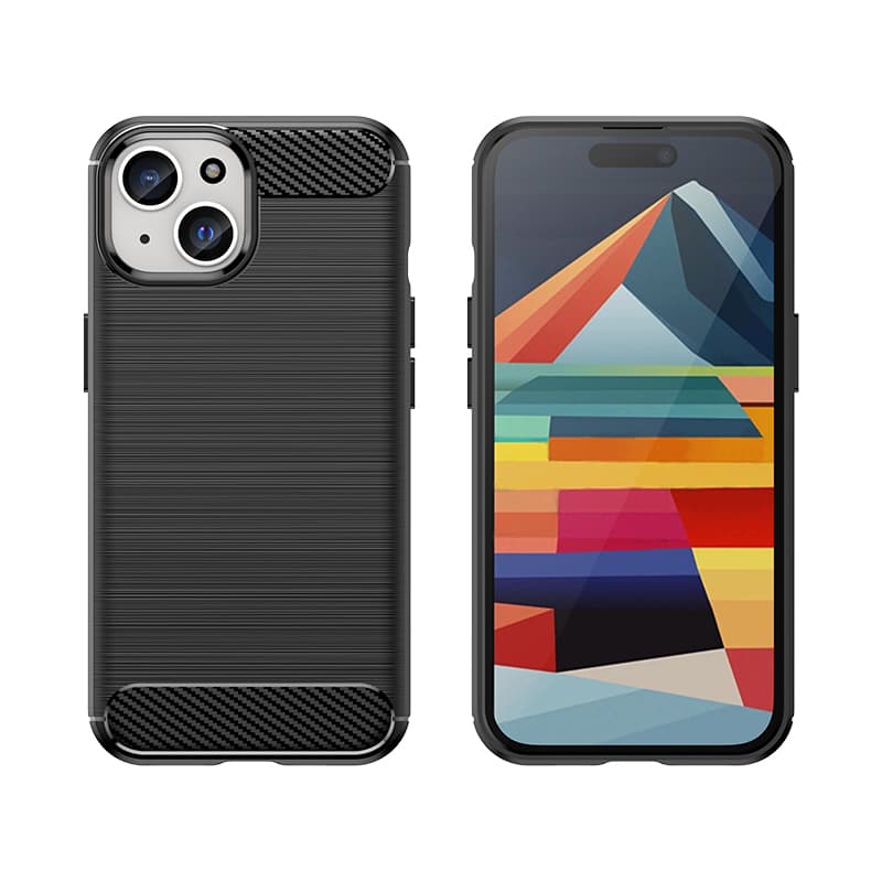 Prožen ovitek za iPhone 15 Hurtel Carbon Case - moder 5