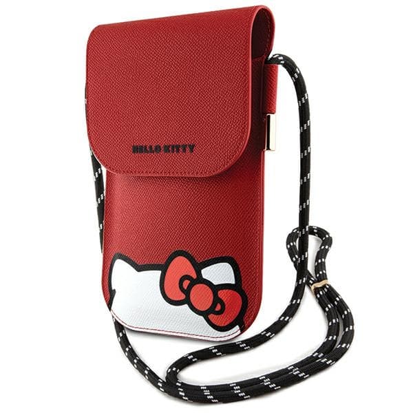 Usnjena torbica Hello Kitty Leather Hiding Kitty Cord - rdeča