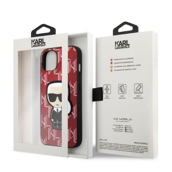 Karl Lagerfeld Monogram Ikonik Patch ovitek za iPhone 13 mini (5.4") - rdeč 8