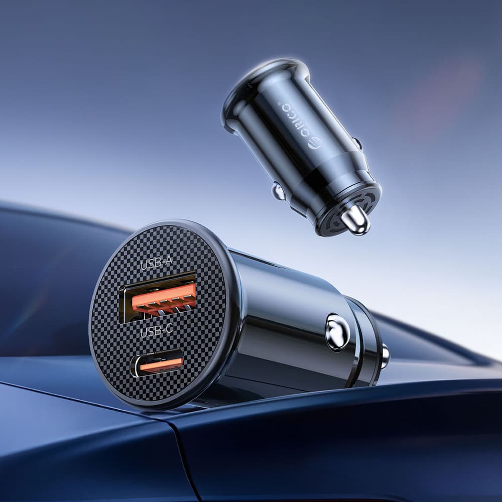 Orico PowerMini 30W avto polnilec USB-C + USB-A - črn 4
