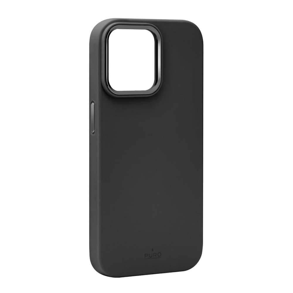 Puro Icon Mag Pro silikonski ovitek z MagSafe in kovinskimi gumbi za iPhone 15 Plus (črn)