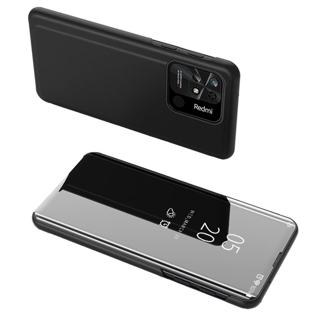Hurtel Clear View Case etui za Xiaomi Redmi 10C s preklopom, črn