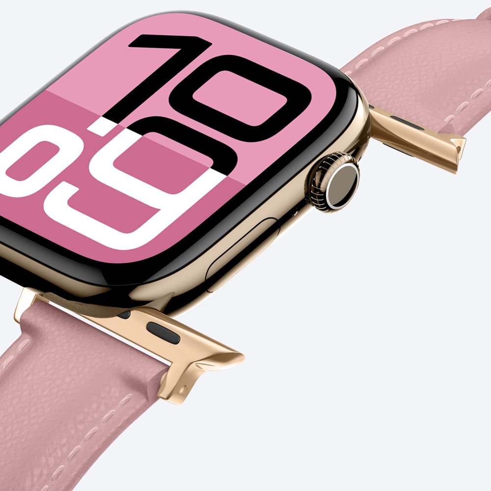 Usnjen pašček AmazingThing Class Band za Apple Watch 45/46/49mm - Roza 7