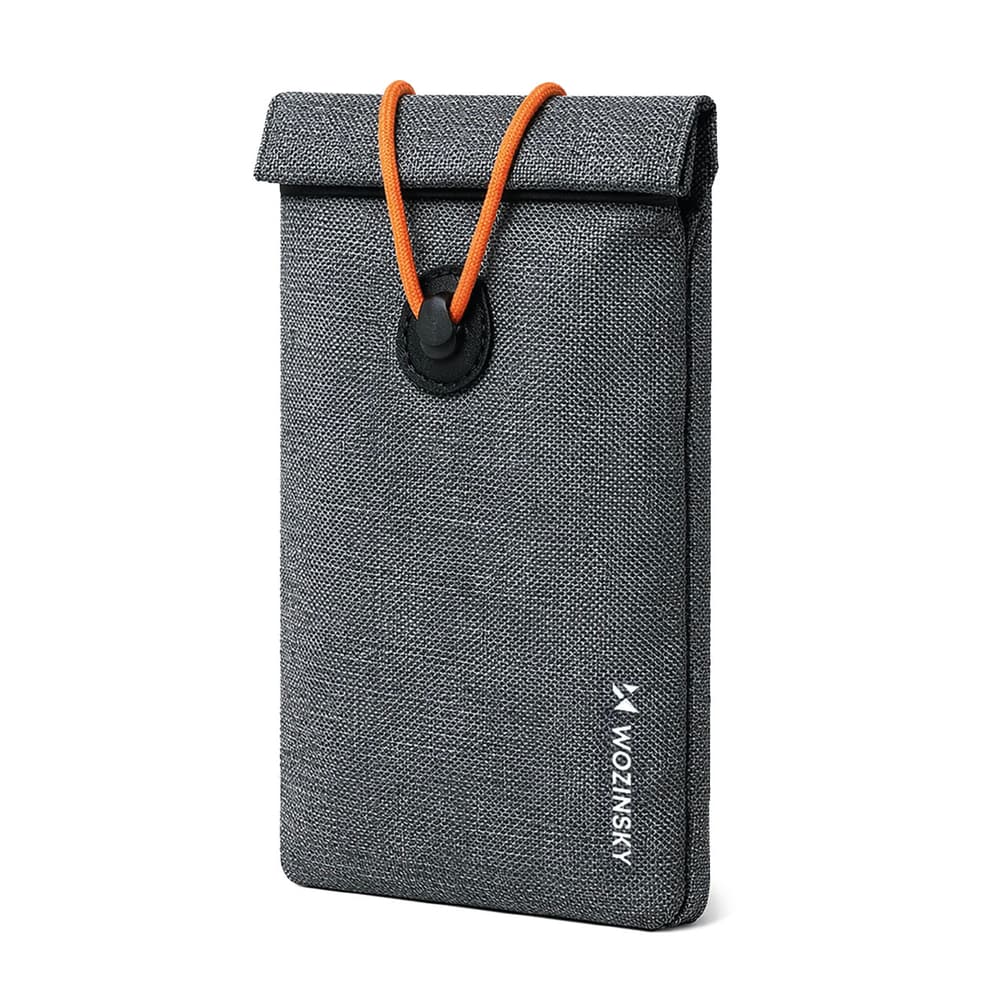 Wozinsky WPB-R12 RFID torbica za telefon z zavihkom in vrvico, 21,5x12 cm - siva