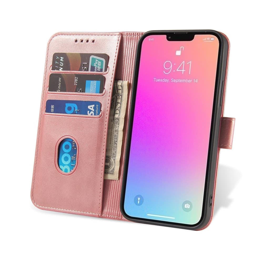 Etui denarnica z oporo za iPhone 15 Plus Magnet Case - roza 7