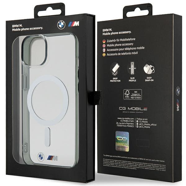 Ovitek BMW Silver Ring MagSafe za iPhone 14 Plus - transparenten 8