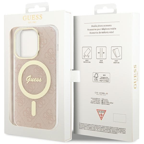 Guess IML 4G MagSafe etui za iPhone 15 Pro - roza 8