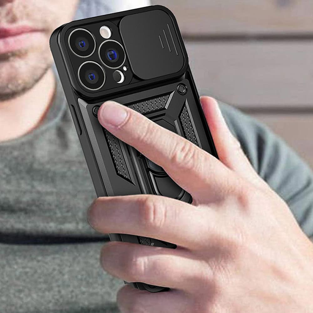 Hybrid Armor Camshield ovitek za Realme 10 Pro, črn 4