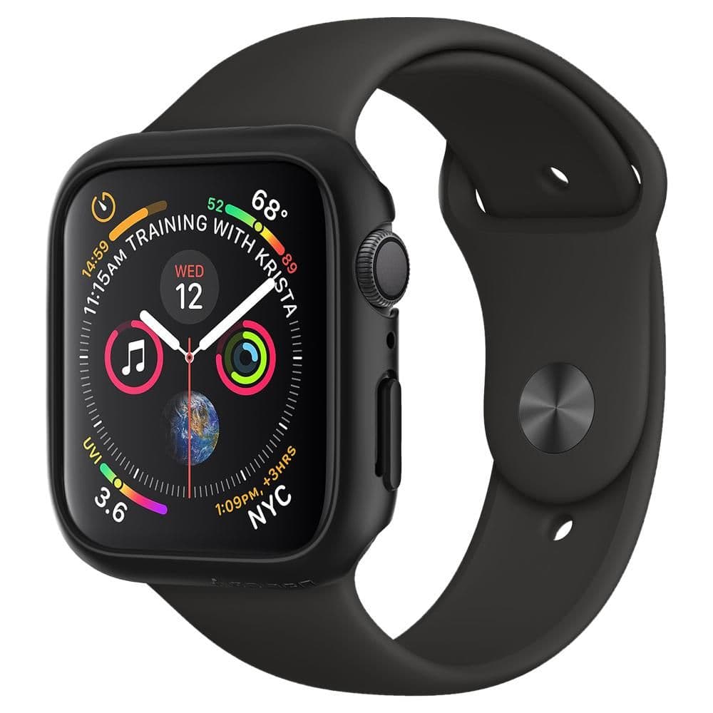 Spigen Thin Fit ovitek za Apple Watch 4/5/6/SE (44mm) – črn