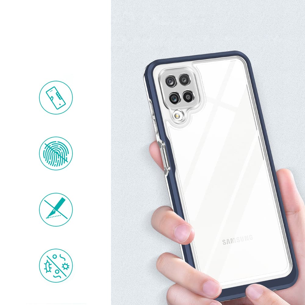 Hurtel ovitek Clear 3in1 za Samsung Galaxy A22 4G, moder 2