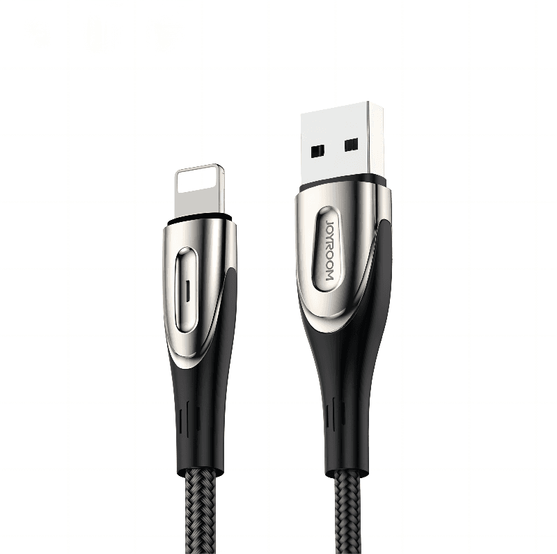 Joyroom S-M411 kabel USB-A / Lightning 3A, 1.2 m, s prikazom polnjenja, črn