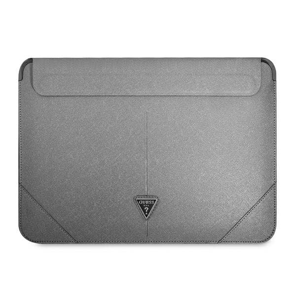 Guess Saffiano Triangle Logo etui za 16" prenosnik - srebrna