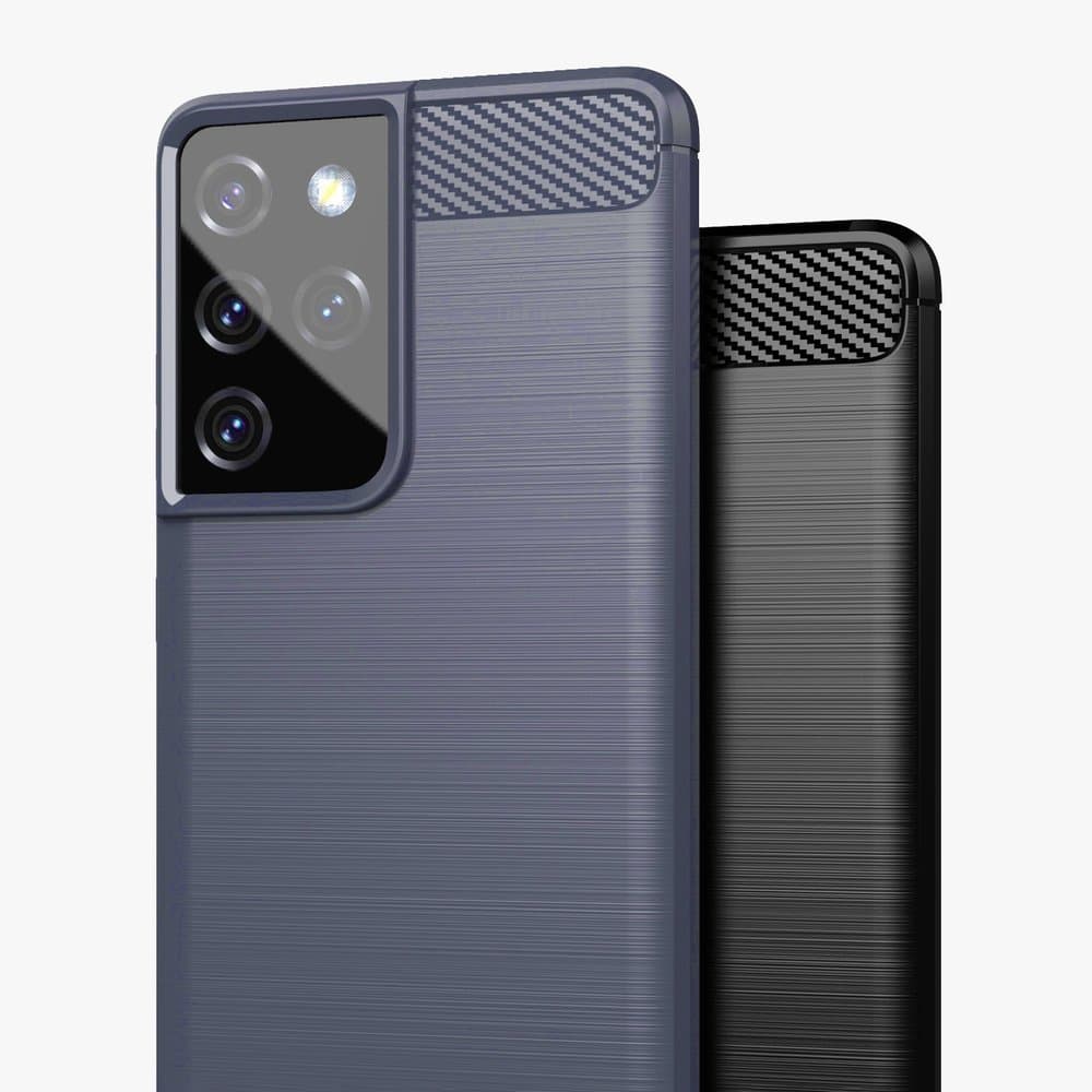 Carbon Case ovitek za Samsung Galaxy S21 Ultra 5G - Modra 2