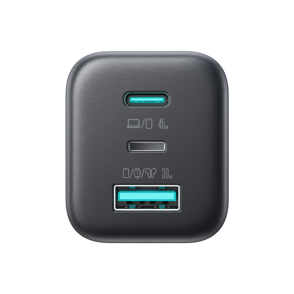 Joyroom JR-TO1 GaN 45W Polnilnik, USB-C + Lightning + USB-A, črn 2