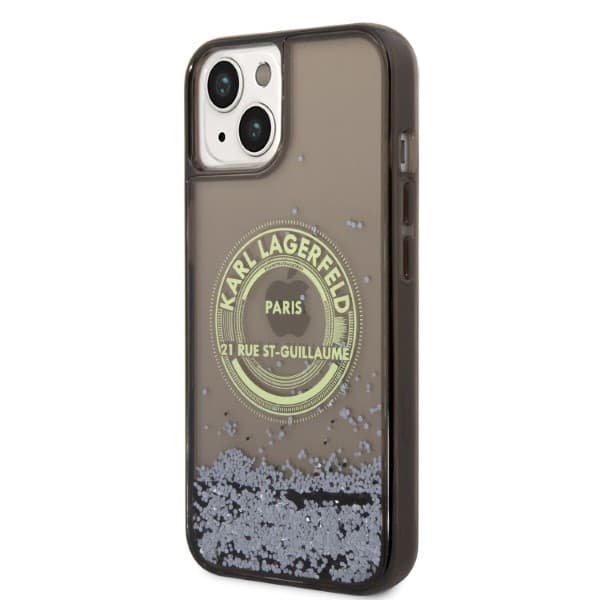 Karl Lagerfeld Liquid Glitter RSG etui za iPhone 14 Plus - črna 2