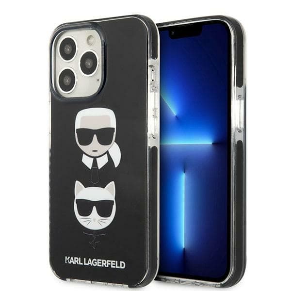 Karl Lagerfeld Karl&Choupette Head ovitek za iPhone 13/13 Pro - Črn
