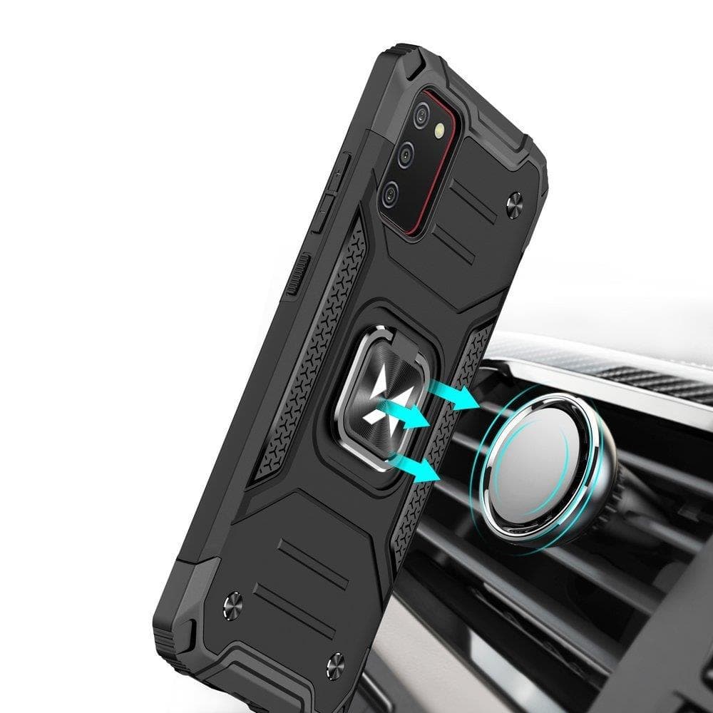 Wozinsky Ring Armor ovitek + magnetni nosilec za Samsung Galaxy A03s, moder 6