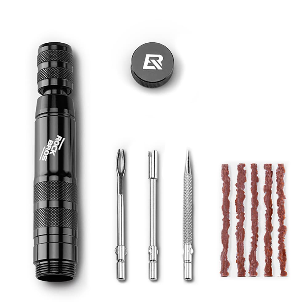 Komplet za popravilo tubeless plaščev Rockbros - črn